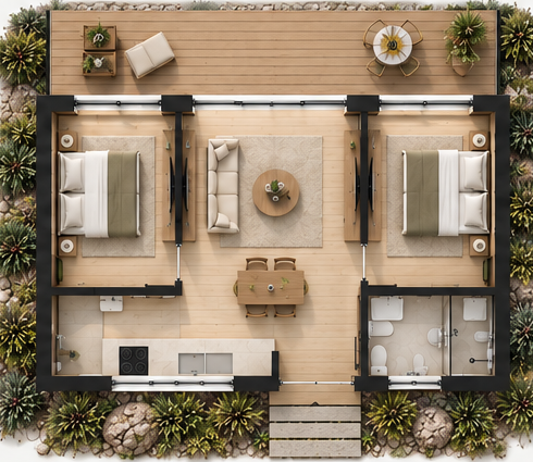 Modern Mirrored Glass Residences image 3