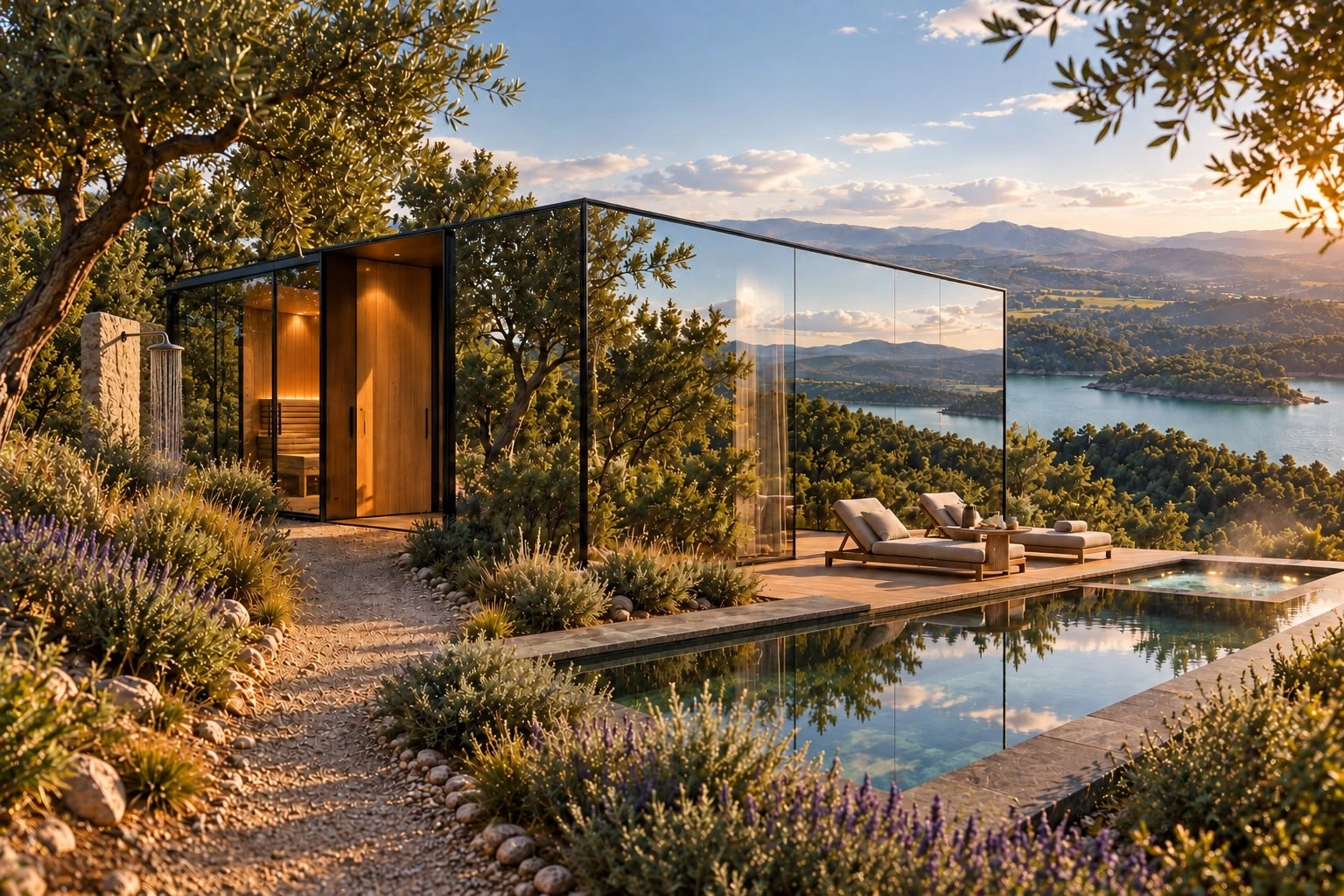 Modern mirrored residence